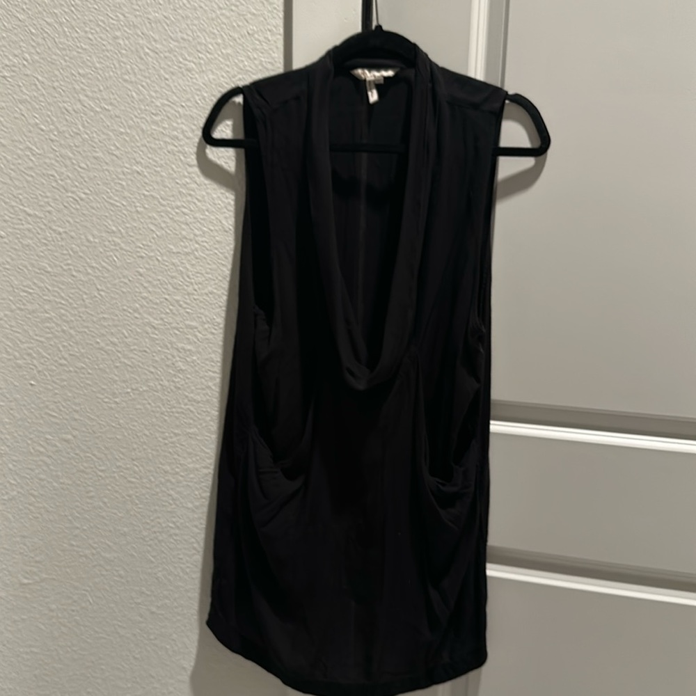 Cowl neck top with pockets